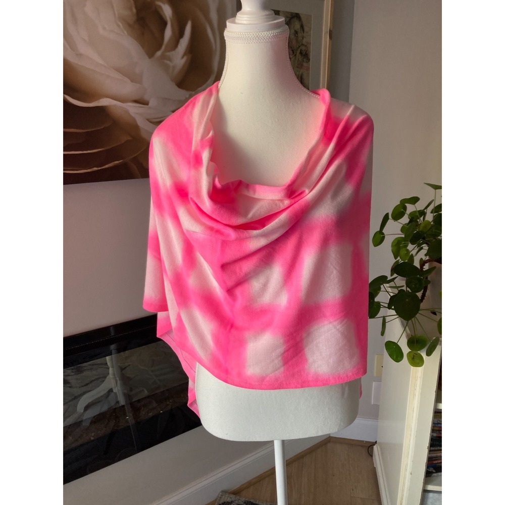 fresh produce Hot Pink and White Draped Lightweight Wrap Scarf